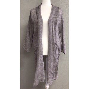 Pure Jill 100% Linen Open Front Cardigan Women’s Sz XS Lightweight Brown Duster